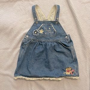 Toddler Girl Vintage Girls Jean Dress Winnie the Pooh Piglet 3T